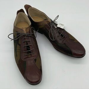 NWT Yohji Yamamoto Femme x Hiromu Takahara Camo Leather/Canvas Women’s Shoes